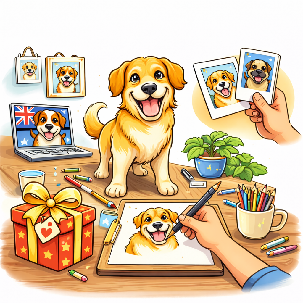 Custom Dog Caricature Examples