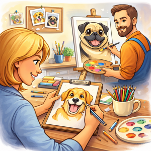 Dog caricature artist portfolios UK